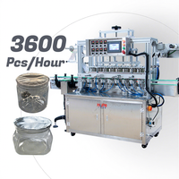 Machine de thermoscellage de pot de bouteille en plastique de film de rouleau de type linéaire de 8 têtes pour le thermoscellage de bouteille de granule de confiture de noix de Sauce chili