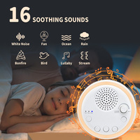 Haut-parleurs pour poussette, machine à bruit blanc pour le sommeil, lumière musicale, lumière LED clignotante sans fil, boîtier en plastique, mini aide au sommeil