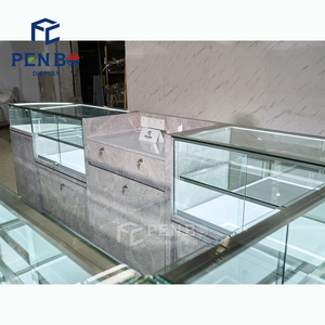 Contador de joyería LOCAL de EE. UU., diseño de tienda de diamantes de plata y oro moderno, quiosco de exhibición de joyería redonda - Product Image 4