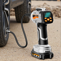 Pompe à gonfler les pneus de voiture légère et portable avec éclairage d'urgence, matériau ABS, moniteur de pression des pneus, jauge de pression numérique