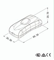 Interrupteurs à cordon flexible unipolaires ING KS1-D12/0 Série Bouton-poussoir 250V 2A Blanc PVC pour câblage DIY et montage sur panneau