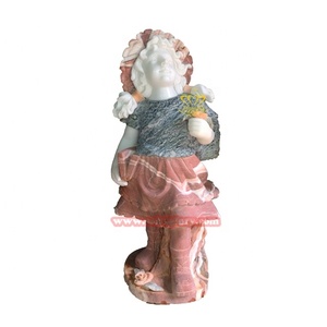 Extérieur Hôtel Villa Jardin Paysage Décoration Marbre <span class=keywords><strong>Petit</strong></span> Ange Garçon Statue Design Pierre Art Sculpture - Product Image 2