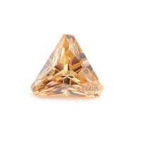 Zircone cubique synthétique de laboratoire, taille triangle, couleur champagne, 3 mm, pierre précieuse en vrac pour bijoux de mariage