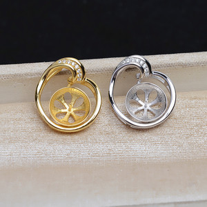 จี้เงินแท้ S925 พร้อมฐานรองไข่มุกขนาด 4 มม. สำหรับงาน DIY ไข่มุกขนาด 12-13 มม. อุปกรณ์เสริม 12-13 มม. ผลิตภัณฑ์กึ่งสำเร็จรูปพร้อมจี้ปกปิด - Product Image 2