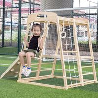 Set de Juego Montessori de Madera para Escalar, con Tienda de Campaña, Tobogán y Red de Escalada, Ecológico, Colorido, para Interiores y Exteriores, Gimnasio de Escalada Tipo Jungla