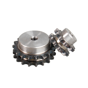 45 çelik 4:08B-<span class=keywords><strong>2</strong></span> çift sıralı dişli masa tekerleği makaralı zincir dişli 10 12 17 20 30 diş ile işlendi - Product Image 1