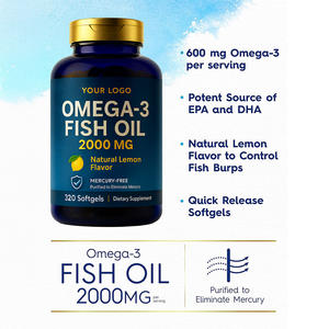 OEM/ODM プライベートラベル 野生魚油 ソフトジェルカプセル DHA オメガ3 必須脂肪酸 抗酸化剤 動物実験なし 大人用 - Product Image 3