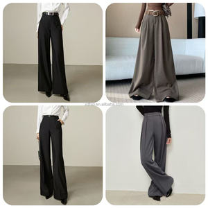 Pantalones de Traje Clásicos para Mujer, Corte Recto Formal, Multifuncionales, Casuales, Holgados para Primavera y Verano, Pierna Ancha, para Oficina y Viajes - Product Image 5