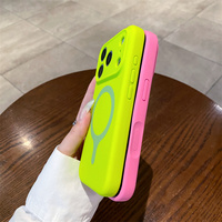 Coque en silicone liquide couleur bonbon, toucher doux, anti-salissure, pour iPhone 16 17 18 Pro Max, compatible charge sans fil, magnétique, avec grande fenêtre