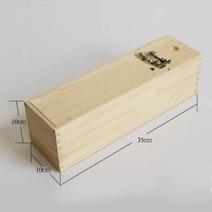 Caja de Madera para una Sola Botella de Vino con Tapa, Decorativa, con Aspecto de Madera, Reutilizable, para Almacenamiento de Vino - Product Image 3