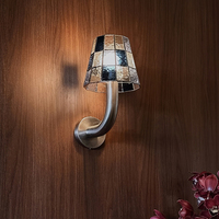 Nueva Lámpara de Pared de Mosaico de Vidrio Hecha a Mano de ZeroUNO Lighting, Estilo Turco Bohemio con Cuerpo de Hierro, Lámpara de Noche para Hotel