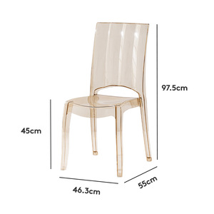 Chaise en résine transparente D 017, chaise d'intérieur pour hôtel, design moderne minimaliste, pour la maison, le restaurant, le bar. - Product Image 5