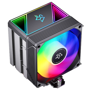 Enfriador <span class=keywords><strong>de</strong></span> CPU SNOWMAN MX94-V4 SE, Torre Única, 4 Tubos <span class=keywords><strong>de</strong></span> Calor, 160W/180W TDP, Ventilador ARGB PWM DS90 <span class=keywords><strong>de</strong></span> 90mm, Compatible con Todas las Plataformas - Product Image 1