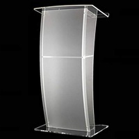 Atril de acrílico transparente Respetuoso con el medio ambiente Lucite Church Podium Transparente PMMA Pulpit Modern Church Pulpit Classroom Atril Podium