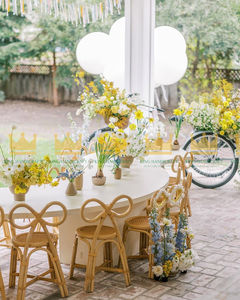 Silla Infantil de Ratán Natural Moderna Hecha a Mano |   Diseño Ecológico y Seguro para Fiestas de Cumpleaños Infantiles y Eventos de Hotel - Product Image 3