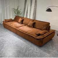 Ensemble de canapés modulaires carrés minimalistes italiens, style crème français, luxueux et rembourrés, pour petits salons et hôtels