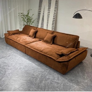 Juego de Sofás Minimalistas Italianos Cuadrados Estilo Náutico, Sofá Seccional Tapizado de Lujo en Color <span class=keywords><strong>Crema</strong></span> Francés para Salas de Estar Pequeñas y Hoteles - Product Image 6