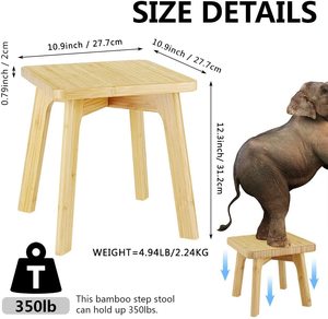 Taburetes de madera de bambú para niños y adultos, cama de mesita de noche, escalones, para camas altas, ideal para Cocina - Product Image 3