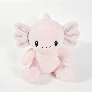 Peluche de Axolotl Rosa Personalizado, Peluche Suave y Esponjoso de Axolotl Sentado con Bragas Plateadas Brillantes y Ojos de Corazón - Product Image 5