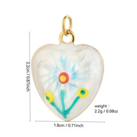Breloques en acier inoxydable émaillé, pendentifs cœur, nœud, cerise, ovale, étoile avec bordure perlée pour la fabrication de colliers, boucles d'oreilles et porte-clés DIY