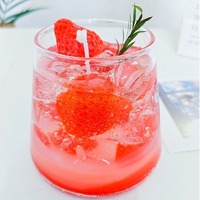 Niedliche Erdbeer grün Orange Aroma therapie Kerze natürliche echte Frucht Gel Wachs Duft kerze Geburtstags geschenk Home Schlafzimmer Dekoration