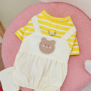 Ropa para mascotas Ropa para perros Primavera Verano Teddy Overoles <span class=keywords><strong>de</strong></span> cuatro patas Traje para mascotas 24 días Correa inocente Pantalones <span class=keywords><strong>de</strong></span> cuatro patas - Product Image 2