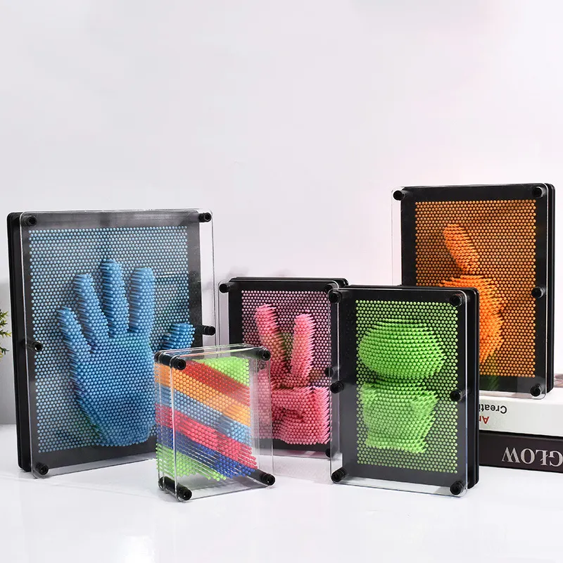 Creative 3Dpressure clone fingerprint needle hand model three-dimensional seven-color needle painting children's educational toy