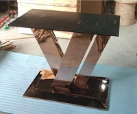 Pieds de table en acier inoxydable de luxe moderne, design torsadé en forme de V et croisé en X, cadre de mobilier personnalisé avec support stable