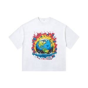 Crew Neck Luxury Heavy Cotton Tshirt <b>Boxes</b> Digital Print Logo White Tshirt - Product Image 5