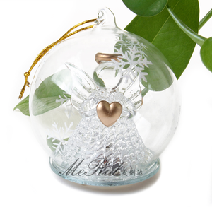 Palline di Natale in Vetro Personalizzate Fatte a Mano di Alta Qualità con Design <span class=keywords><strong>Angelo</strong></span>, Decorazioni Ecologiche per la Casa - Product Image 4