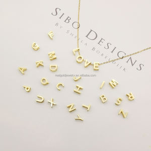 สร้อยคอทองคำแท้ ตัวอักษรภาษาอังกฤษ  แบบเรียบง่าย  สั่งทำได้  <span class=keywords><strong>ทอง</strong></span>แท้ <span class=keywords><strong>9K</strong></span> 14K 18K สร้อยคอชื่อ  เครื่องประดับ - Product Image 2