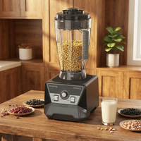 Mixeur Commercial Électrique Robuste 4L, 8 Vitesses, Contrôle par Molette, Broyeur à Glace, Anti-Fuite, Portable, pour Smoothies Bébé