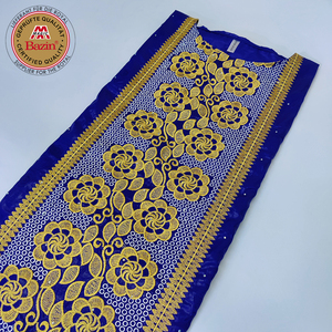 Nouvelle Robe Africaine Boubou Dashiki en <span class=keywords><strong>Bazin</strong></span> Riche, Bleue Roy, Traditionnelle Nigériane pour Mariée ou Soirée, Vêtement Élégant - Product Image 2