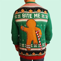 Shinesia anpassbare Herren Pullover Pullover Jacquard Muster Winter Crewneck Baumwolle Pullover Cartoon Weihnachten OEM Strick bekleidung