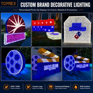 Escultura Luminosa Gigante Comercial TOPREX con Motivo de Dominó, Guirnalda de PVC Resistente, Decoración de Azulejos de Dominó con Luces LED para Exteriores - Product Image 4