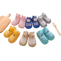 Chaussons bébé en coton pour le printemps et l'automne, avec semelle en fourrure de renard, antidérapants, fins, tricotés, pour les tout-petits de 0 à 3 ans