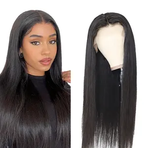 100% Virgin Cuticle Aligned Human Hair Wigs 13*4/4*4 Lace Wigs Transparent for Black Woman Wholesale Price Straight Hair Long