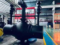 Vanne à boisseau sphérique forgée à montage sur trunnion, classe 150-2500, RF BW RTJ, en acier au carbone et inoxydable, siège en PTFE, levier à vis sans fin, DN50-DN1600