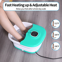 Bain de pieds massant électrique pliable à chauffage rapide avec télécommande sans fil, température réglable de 41 à 45 degrés