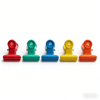 Pince à documents en métal antirouille à tête ronde couleur bonbon, pince à longue queue pour classification de documents de bureau et reliure de factures