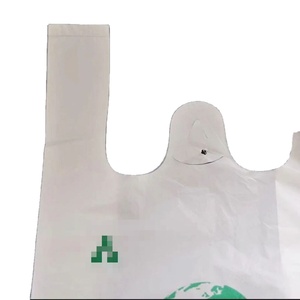 Custom Logo Cassava Trash Compostable Biodegradable <b>PLA</b>/PBAT Supermarket Poop Bag Printed Plastic Grocery Bag with Vest Handle - Product Image 1