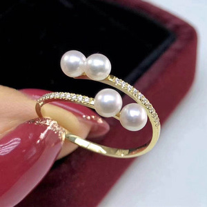 WENCHI S925 Silver Ring Accessory DIY Multi-Bead Jewelry Holder with 3-4mm Round Beads Model 11835 Made in China - Product Image 4