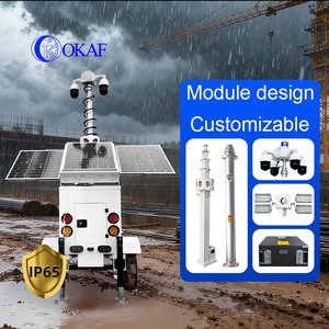 USA Standard Mobile Solar <b>CCTV</b> Surveillance Camer Construction Monitoring <b>Security</b> Tower OK-PRO7 Mobile Surveillance to - Product Image 4