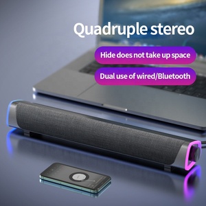 Usb Powered Pc <strong>Speakers</strong> <strong>With</strong> Colorful Rgb Lights Surround Sound Portable <strong>Computer</strong> Wireless Sound Bar <strong>Speaker</strong> for Desktop Laptop - Product Image 2