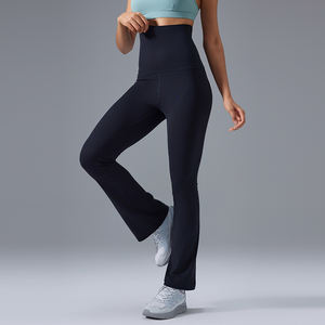 Pantalones de Yoga de Cintura Alta para Mujer <span class=keywords><strong>IPRETTY</strong></span>, Cintura Plegable, Control de Abdomen, Ligeramente Acampanados, Levanta Glúteos, Características Sólidas para Fitness - Product Image 4