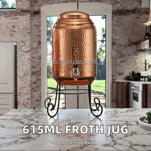 Vedela Natural Vn030 615ml Pichet à mousse en plastique écologique minimaliste pour expresso barista latte cappuccino lait crème - Product Image 4