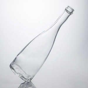 Botella Redonda de Tequila de Vidrio de Pedernal Reciclable, Venta Caliente, con Tapa - Product Image 3