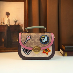 <span class=keywords><strong>Sac</strong></span> à main de luxe de créateur avec monogramme pour femme, tendance, patchwork, appliqué, sacoche vintage, <span class=keywords><strong>sac</strong></span> à bandoulière à poignée supérieure - Product Image 1