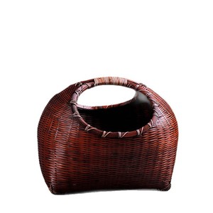 Handmade <b>Bamboo</b> Woven Basket Antique Purple Round Storage Basket For Kitchen Food <b>Container</b> Neatening Gift - Product Image 5