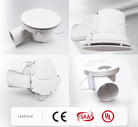 Ventilador de Extracción para Baño de 8 Pulgadas, Estilo Moderno, Montado en el Techo, con Luz, Impermeable, para Uso Doméstico